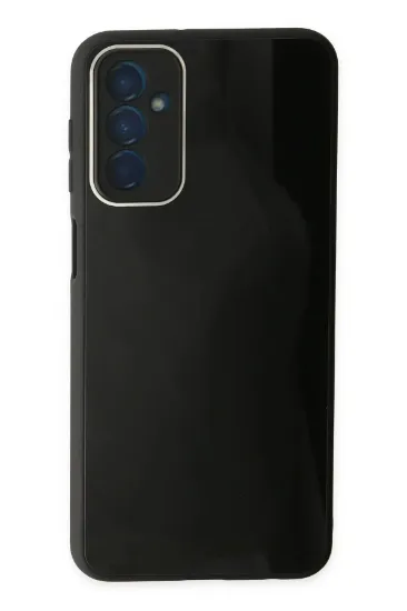 Newface Samsung Galaxy M23 Kılıf Glass Kapak - Siyah resmi