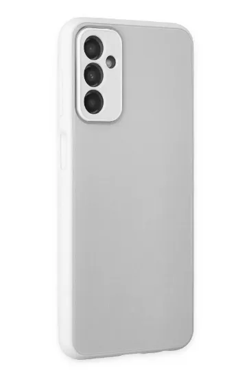 Newface Samsung Galaxy M23 Kılıf Glass Kapak - Beyaz resmi