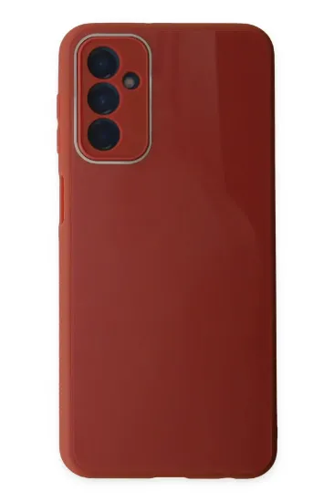 Newface Samsung Galaxy M23 Kılıf Glass Kapak - Bordo resmi