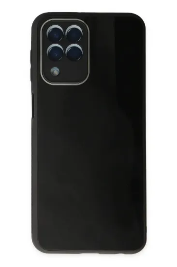 Newface Samsung Galaxy M33 Kılıf Glass Kapak - Siyah resmi