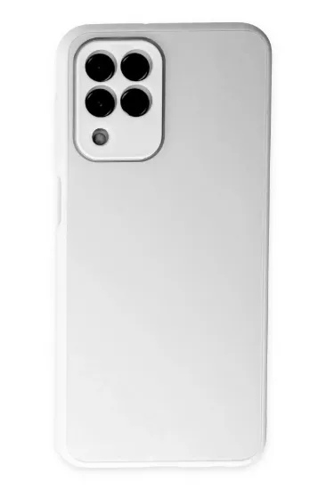 Newface Samsung Galaxy M33 Kılıf Glass Kapak - Beyaz resmi