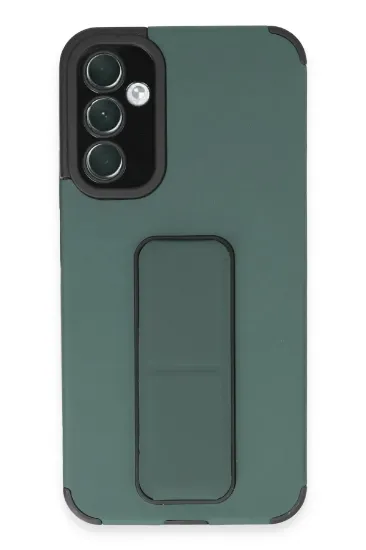 Newface Samsung Galaxy A54 5G Kılıf Mega Standlı Silikon - Yeşil resmi