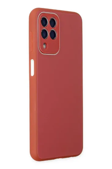 Newface Samsung Galaxy M33 Kılıf Glass Kapak - Bordo resmi