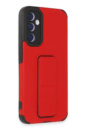 Newface Samsung Galaxy A54 5G Kılıf Mega Standlı Silikon - Kırmızı resmi