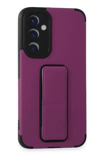 Newface Samsung Galaxy A54 5G Kılıf Mega Standlı Silikon - Mor resmi