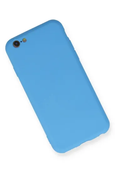 Newface iPhone 6 Kılıf Nano içi Kadife Silikon - Mavi resmi