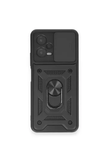 Newface Xiaomi Redmi Note 12 4G Kılıf Pars Lens Yüzüklü Silikon - Siyah resmi