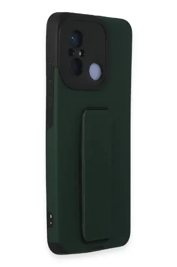 Newface Xiaomi Redmi 12C Kılıf Mega Standlı Silikon - Yeşil resmi