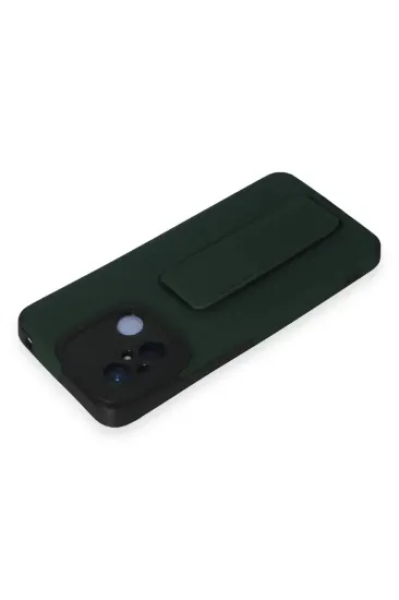 Newface Xiaomi Redmi 12C Kılıf Mega Standlı Silikon - Yeşil resmi