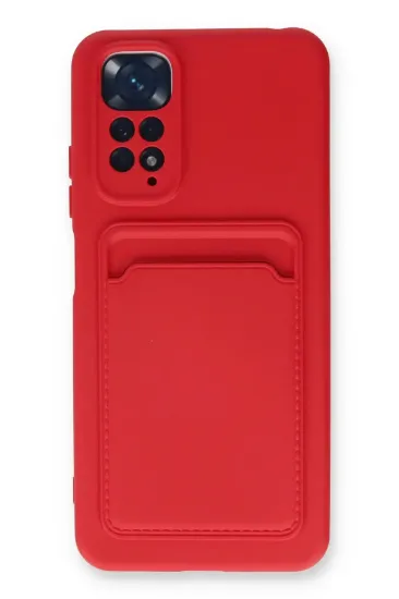 Newface Xiaomi Redmi Note 11S Kılıf Kelvin Kartvizitli Silikon - Kırmızı resmi