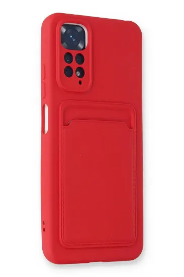 Newface Xiaomi Redmi Note 11S Kılıf Kelvin Kartvizitli Silikon - Kırmızı resmi