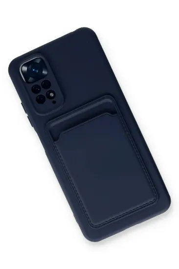 Newface Xiaomi Redmi Note 11S Kılıf Kelvin Kartvizitli Silikon - Lacivert resmi