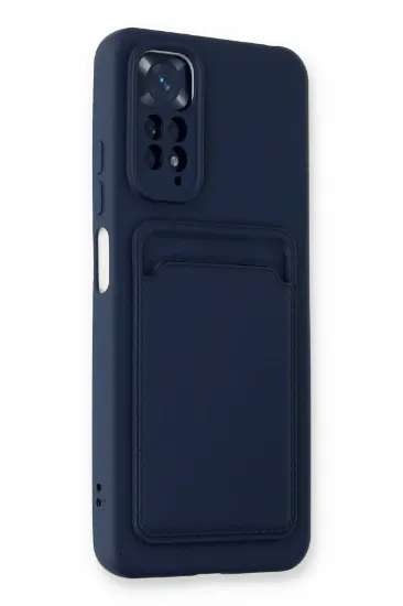 Newface Xiaomi Redmi Note 11S Kılıf Kelvin Kartvizitli Silikon - Lacivert resmi