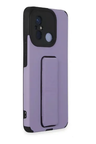 Newface Xiaomi Redmi 12C Kılıf Mega Standlı Silikon - Lila resmi