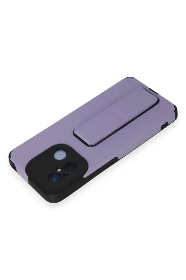 Newface Xiaomi Redmi 12C Kılıf Mega Standlı Silikon - Lila resmi