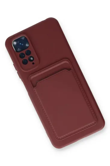 Newface Xiaomi Redmi Note 11S Kılıf Kelvin Kartvizitli Silikon - Bordo resmi
