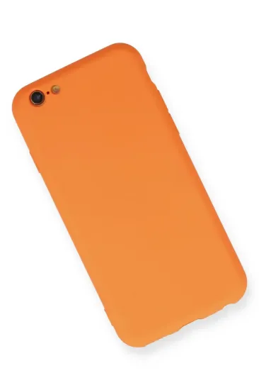 Newface iPhone 6 Kılıf Nano içi Kadife Silikon - Turuncu resmi