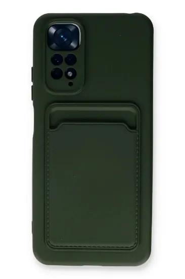 Newface Xiaomi Redmi Note 11S Kılıf Kelvin Kartvizitli Silikon - Koyu Yeşil resmi