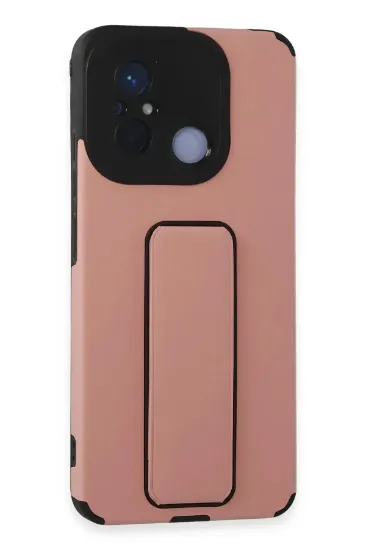 Newface Xiaomi Redmi 12C Kılıf Mega Standlı Silikon - Pudra resmi