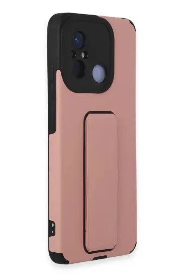 Newface Xiaomi Redmi 12C Kılıf Mega Standlı Silikon - Pudra resmi