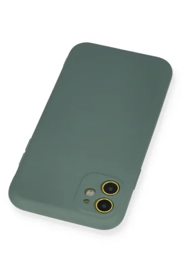 Newface iPhone 11 Kılıf Nano içi Kadife Silikon - Koyu Yeşil resmi
