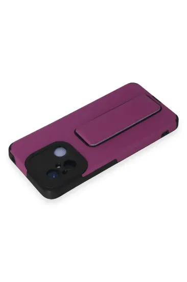 Newface Xiaomi Redmi 12C Kılıf Mega Standlı Silikon - Mor resmi