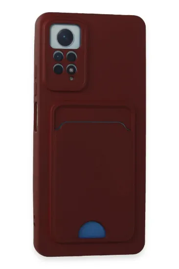 Newface Xiaomi Redmi Note 11 Pro Kılıf Kelvin Kartvizitli Silikon - Bordo resmi