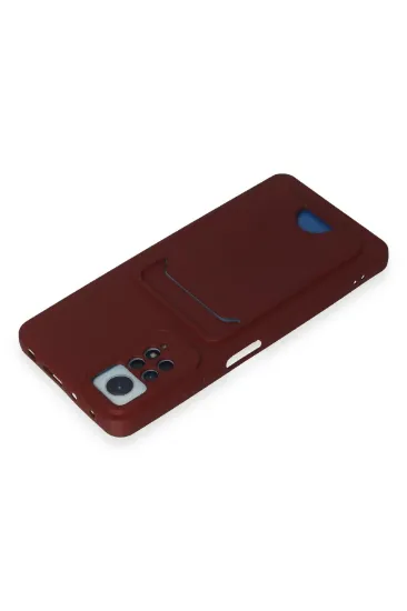 Newface Xiaomi Redmi Note 11 Pro Kılıf Kelvin Kartvizitli Silikon - Bordo resmi