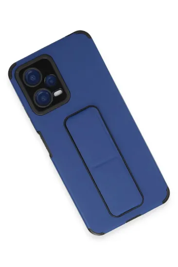 Newface Xiaomi Poco X5 5G Kılıf Mega Standlı Silikon - Mavi resmi