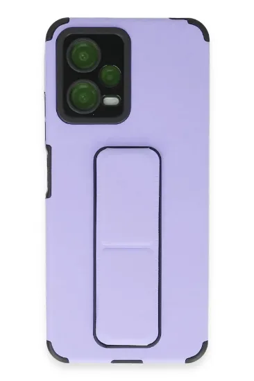 Newface Xiaomi Poco X5 5G Kılıf Mega Standlı Silikon - Lila resmi