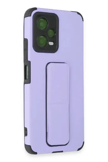 Newface Xiaomi Poco X5 5G Kılıf Mega Standlı Silikon - Lila resmi