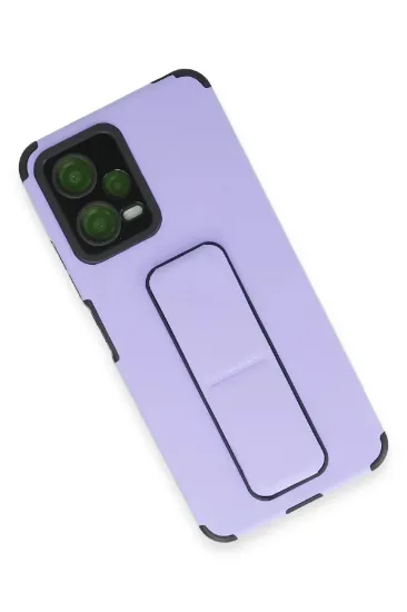 Newface Xiaomi Poco X5 5G Kılıf Mega Standlı Silikon - Lila resmi