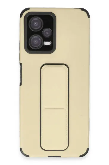 Newface Xiaomi Poco X5 5G Kılıf Mega Standlı Silikon - Gold resmi