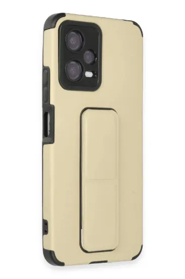 Newface Xiaomi Poco X5 5G Kılıf Mega Standlı Silikon - Gold resmi