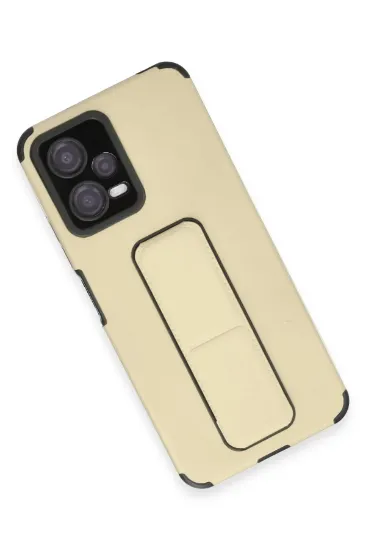 Newface Xiaomi Poco X5 5G Kılıf Mega Standlı Silikon - Gold resmi