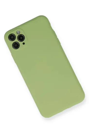 Newface iPhone 11 Pro Max Kılıf Nano içi Kadife Silikon- Yeşil resmi
