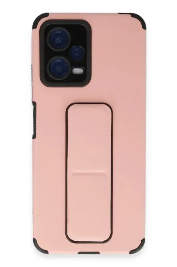 Newface Xiaomi Poco X5 5G Kılıf Mega Standlı Silikon - Pudra resmi
