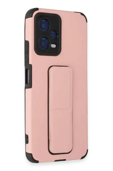 Newface Xiaomi Poco X5 5G Kılıf Mega Standlı Silikon - Pudra resmi