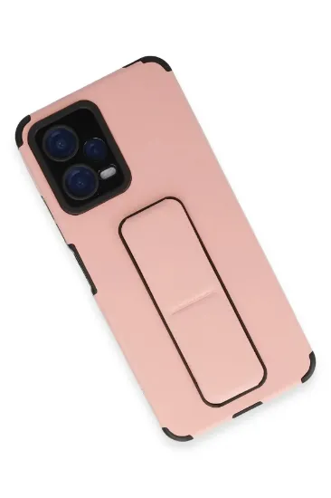 Newface Xiaomi Poco X5 5G Kılıf Mega Standlı Silikon - Pudra resmi