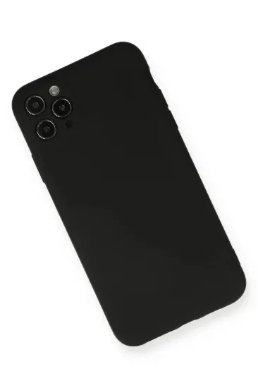 Newface iPhone 11 Pro Max Kılıf Nano içi Kadife Silikon - Siyah resmi