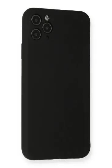 Newface iPhone 11 Pro Max Kılıf Nano içi Kadife Silikon - Siyah resmi