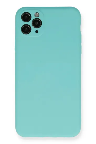 Newface iPhone 11 Pro Max Kılıf Nano içi Kadife Silikon - Turkuaz resmi