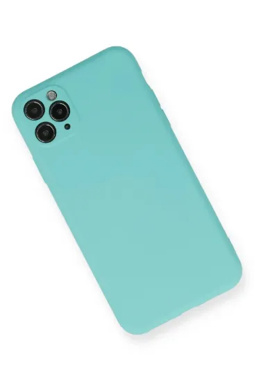 Newface iPhone 11 Pro Max Kılıf Nano içi Kadife Silikon - Turkuaz resmi