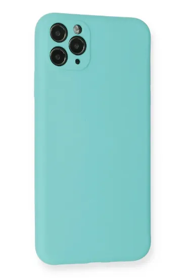 Newface iPhone 11 Pro Max Kılıf Nano içi Kadife Silikon - Turkuaz resmi