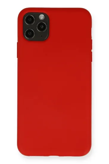 Newface iPhone 11 Pro Max Kılıf Nano içi Kadife Silikon - Kırmızı resmi