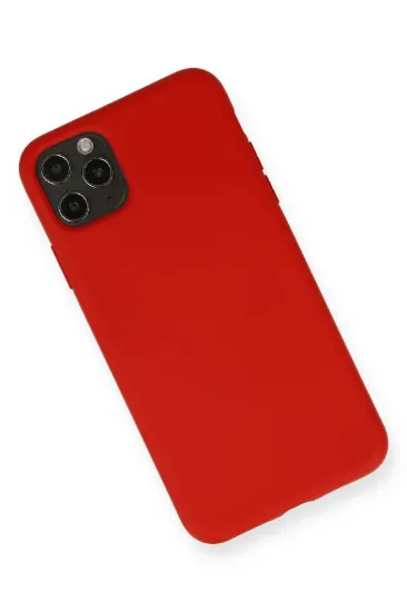 Newface iPhone 11 Pro Max Kılıf Nano içi Kadife Silikon - Kırmızı resmi