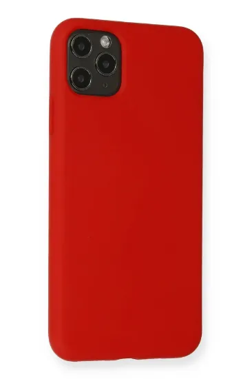 Newface iPhone 11 Pro Max Kılıf Nano içi Kadife Silikon - Kırmızı resmi