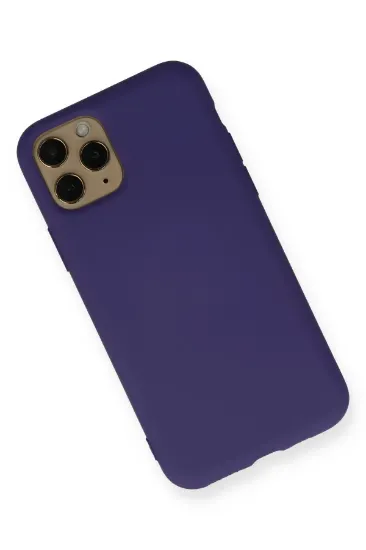 Newface iPhone 11 Pro Max Kılıf Nano içi Kadife Silikon - Mor resmi