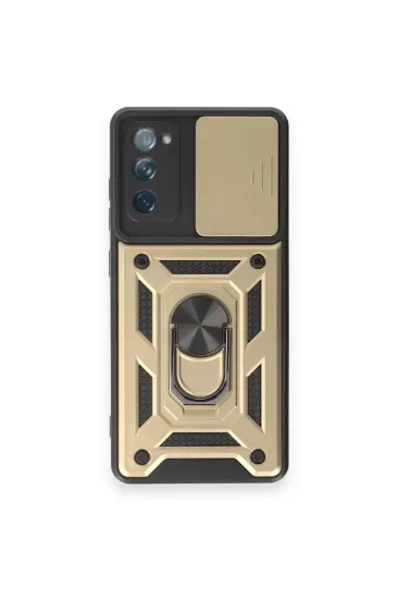 Newface Samsung Galaxy S20 FE Kılıf Pars Lens Yüzüklü Silikon - Gold resmi