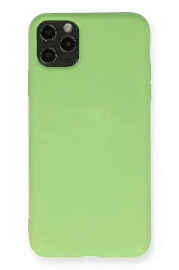 Newface iPhone 11 Pro Max Kılıf Nano içi Kadife Silikon - Yeşil resmi